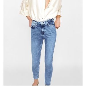 Zara Front Split Cropped Denim Jeans Size US 8